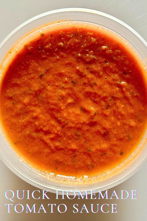 Made with canned tomatoes, onion, garlic and lots of fresh basil, it’s fresh, so flavourful and comes together in 30 minutes. You can even use this recipe to make a quick, creamy vodka sauce! | #sauce #tomatosauce #homemadetomatosauce #tomato #tomatoes #tomatorecipes #tomatosaucerecipe Tomato Sauce Homemade, Creamy Vodka Sauce, Pizza Sauces, Roasted Garlic Hummus, Homemade Pantry, Fresh Tomato Sauce, Cream Sauce Recipes, Canned Tomatoes, Onion Sauce