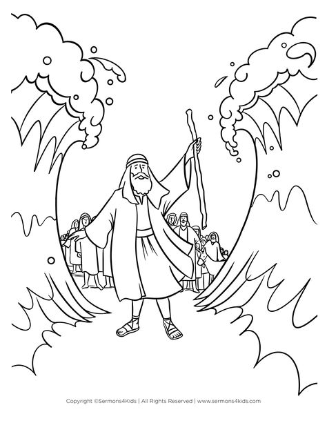 Parting the Red Sea Moses Parting The Red Sea Coloring Page, Moses Parted The Red Sea Craft, Crossing Red Sea Activity, Moses And The Red Sea Crafts For Preschool, Moses Coloring Sheet, Parting Red Sea Craft, Moses And Red Sea Craft, Parting The Red Sea Craft Preschool, Moses Parts The Red Sea Coloring Page