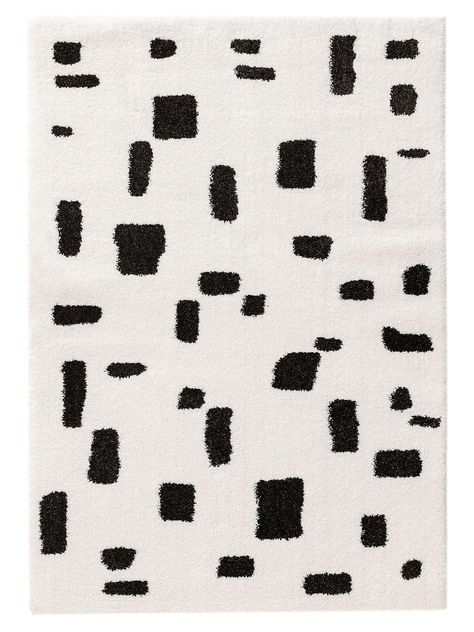 Shaggy rug Louise Black/White Trendy Rug, High Pile Rug, Living Room Flooring, Shaggy Rug, Room Flooring, Pile Rug, Black And White Abstract, Black And White Colour, Baby Nursery