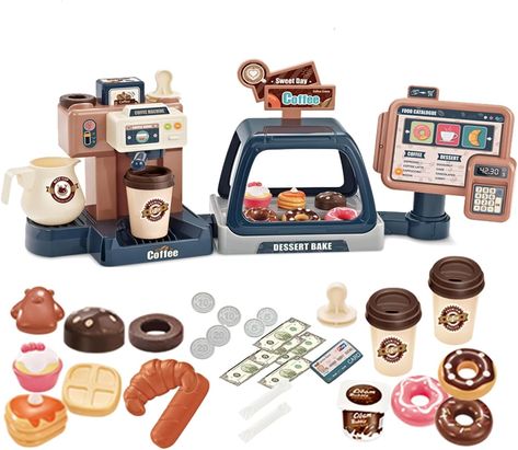 Play Food Set Toy Kitchen, Dessert Showcase, Kitchen Kids Play, Realistic Play Food, Kids Play Food, Kitchen Pretend Play, Food Cups, Puffy Bag, Cardboard Crafts Kids