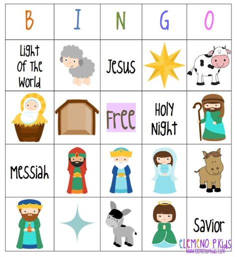 Free Printable Nativity Bingo Cards Nativity Bingo Printable Free, Cuban Christmas, Nativity Bingo, Christmas Wednesday, Nativity Printables, Kids Church Christmas, Bingo Printable Free, Christmas Primary, Printable Nativity