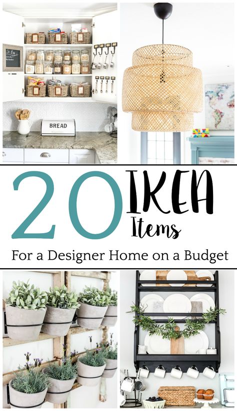 The top 20 IKEA items that look high-end for a low price to decorate a home that is timeless and with a modern farmhouse style. #ikeadecor #budgetdecor #budgetdecorating #cheapdecor #ikea #modernfarmhouse #classicdecor #traditionaldecor Diy Farmhouse Decoration, Ikea Desk Hack, Kura Bed, Interior Design Minimalist, Home On A Budget, Decor Western, Ikea Decor, Ikea Hack Ideas, Decor Ikea