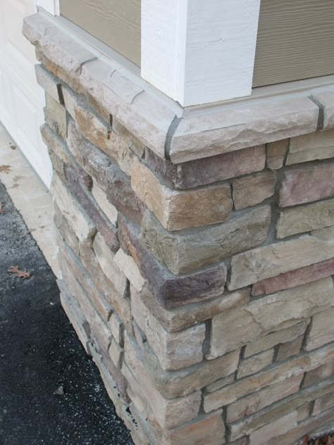 Faux Exterior Stone, Fireplace Stone Ideas, Exterior Stone Ideas, Boral Cultured Stone, Backyard Decking, Stone Siding Exterior, Entrance Steps, Stone Porch, Stock Tank Pool Diy