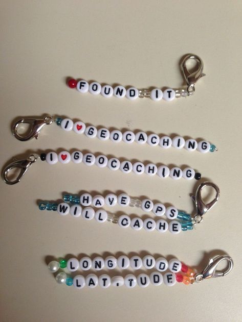 Tell Sam if she has these kinds of beads she can make things like these for her swag. Geocaching Swag, Geocache Swag, Geo Caching, Geocaching Ideas, Diy Swag, Geocaching Containers, Classroom Incentives, American Heritage Girls, Swag Ideas