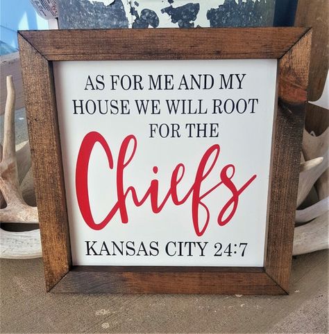 Kansas City Chiefs KC Chiefs Framed Sign Chiefs 24:7 | Etsy Kansas City Chiefs Craft, Chiefs Crafts, Kansas City Chiefs Shirts, Chiefs Shirts, City Sign, Barn Wood Projects, Kc Chiefs, Katy Tx, Sublimation Mugs