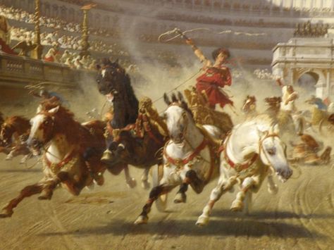 Wagner, Alexander von (b,1838)- Chariot Race, Circus Maximus, Rome, 1882 -2dc Chariot Race, Roman Chariot, Imperiul Roman, Roman Gladiators, Marshal Arts, Swiss Guard, Circus Maximus, Roman Villa, Romantic Scenes