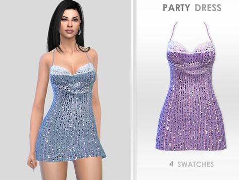 Mod For Sims 4, Sims Dresses, Purple Sparkly Dress, Purple Dresses Formal, Grammy Dresses, Clothes Cc, Glitter Outfit, Sims 4 Game Mods, Funky Dresses