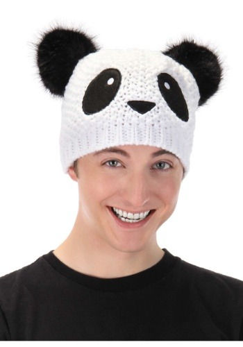 Panda Knit Beanie#Panda, #Knit, #Beanie Panda Accessories, Panda Beanie, Diy Panda, Panda Costume, Black And White Thinking, Panda Costumes, Panda Gifts, Guy Best Friends, Zoo Animal