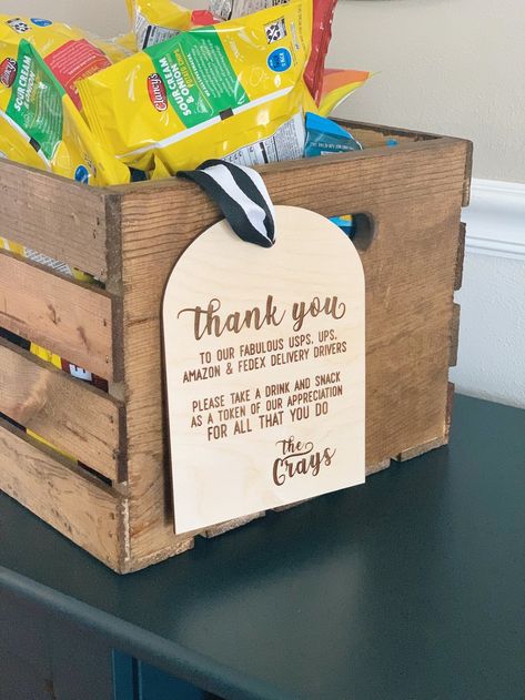 Personalized Thank You Tag for Delivery Drivers | Etsy Peace Offering, Sour Cream Potatoes, Christmas Crafts Gifts, Delivery Driver, Sour Cream And Onion, Thank You Tags, Crafts Gifts, Potato Chips, Birch Plywood