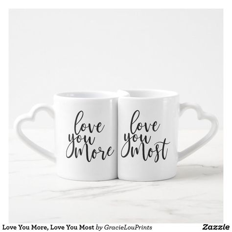 Love You More, Love You Most Coffee Mug Set Cute Anniversary Gifts, Couple Coffee, Coffee Mug Set, Couple Mugs, Coffee Cup Set, Matching Couple, Coffee Mug Sets, More Love, Newlywed Gifts