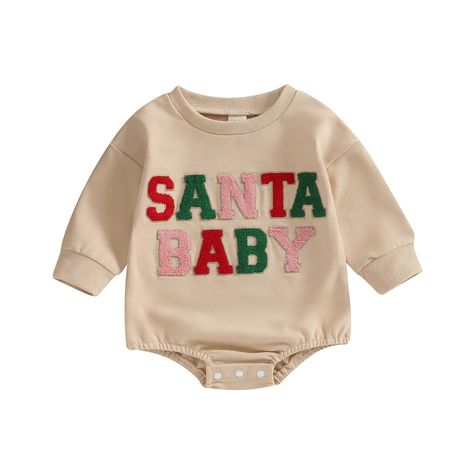 PRICES MAY VARY. cotton,blend Imported Pull On closure Machine Wash 【MATERIAL】: Christmas baby sweatshirt romper , christmas santa claus sweatshirt romper, christmas sweater romper, Made of high-quality cotton blend fabrics, soft and skin-friendly, elastic, absorbing sweat and breathable, making babies more comfortable and parents more at ease. 【DESIGNS】： Unisex baby girl boy christmas clothes, baby girl boy christmas outfit, baby christmas clothes boy grl funny letters print sweatshirt romper, Sweatshirt Romper, Tator Tots, Baby Bubble Romper, Boys Christmas Outfits, Christmas Romper, Girls Christmas Outfits, Designer Jumpsuits, Girl Closet