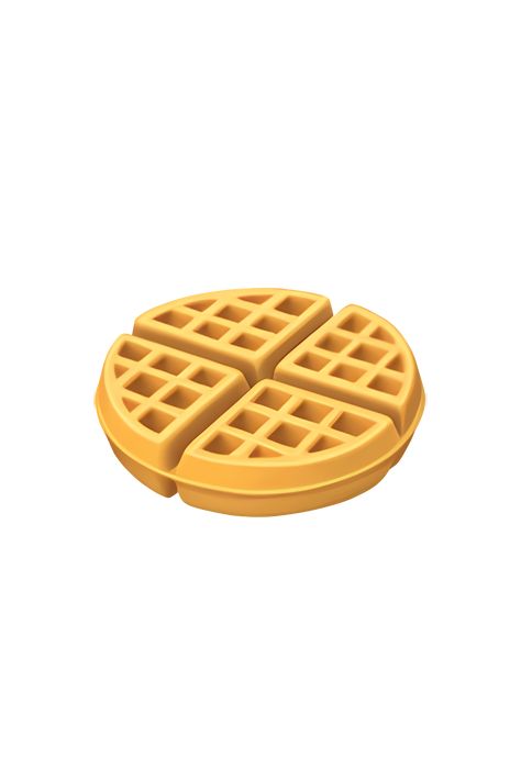 The emoji 🧇 depicts a golden-brown waffle with a grid-like pattern on its surface. It has four square sections, each with a smaller square in the center, and is slightly raised at the edges. The waffle appears to be crispy and fluffy, with a texture that looks like it would be satisfying to bite into. Overall, the emoji conveys the appearance of a delicious breakfast or brunch food that is often served with syrup, butter, and other toppings. Waffle Emoji, Cheese Emoji, Alternative Breakfast, Pink Heart Emoji, Emoji Food, Apple Emojis, Food Iphone, Ios Emoji, Emoji Challenge