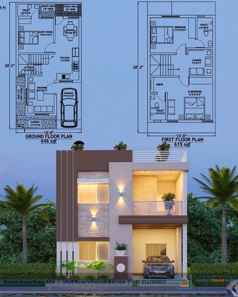 Floor Plan Two Storey House, 2 Storey House Design With Floor Plan, House Plan App, Low Cost House Design, Commercial Elevation, Low Cost House Plans, 3d House Design, Architectural Masterpieces, Small House Blueprints