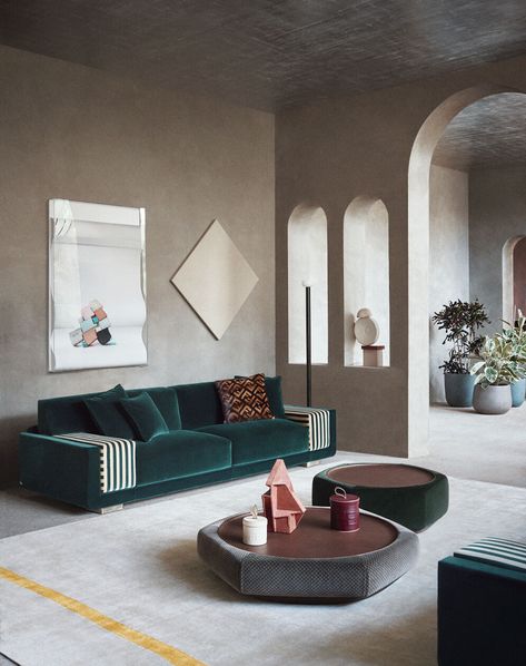 Home Furnishing Inspiration | Fendi Casa Luxury Sofa Modern, Daybed Design, Fendi Casa, Yellow Sign, Model Town, Centre Table, Luxury Modern Furniture, Apartment Renovation, Sideboard Designs