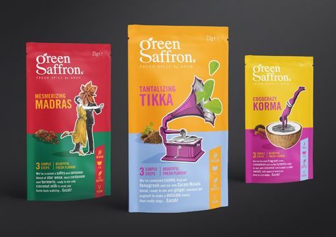 Indian Spices Packaging, Indian Food Packaging Design, Indian Food Branding, Spice Packaging Design Ideas, Indian Food Packaging, Indian Packaging Design, Spices Branding, Spice Branding, Namaste London