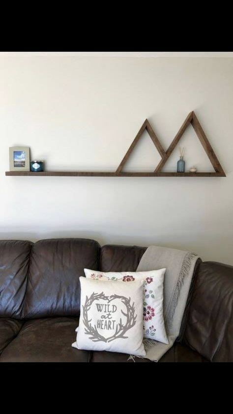 Diy Wood Wall Decor, Mountain Shelf, Diy Wood Wall, Pallet Decor, Wood Panel Walls, Wood Wall Decor, Wooden Shelves, New Wall, Wall Decor Living Room