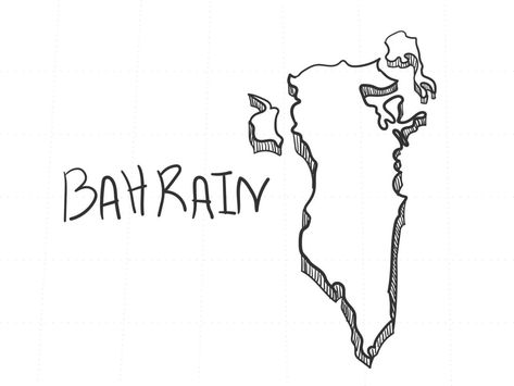 Hand Drawn of Bahrain 3D Map on White Background. Bahrain Map, 3d Map, The Hand, Bahrain, Vector Art, White Background, Hand Drawn, Vector Free, Royalty Free