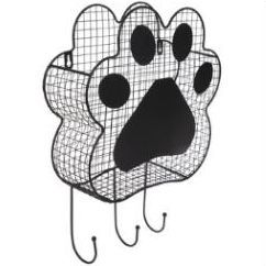 Dog Supplies Organization, Dog Bathroom Decor, Metal Wall Basket, Dog Daycare Business, Cat Room Decor, Black Paw Print, Pet Store Ideas, Dog Room Decor, Dog Leash Hook