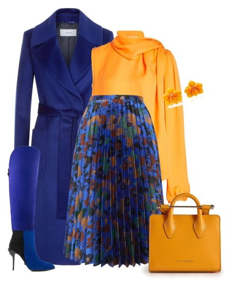 "outfit 7006" by natalyag ❤ liked on Polyvore featuring Reiss, Emilio Pucci, J.W. Anderson, Strathberry and Sabbadini Blue Matching Colors, Royal Blue Skirt Outfit, Blue Yellow Outfit, Blue Skirt Outfit, Royal Blue Skirt, Casual Brunch Outfit, Chic Dress Classy, Casual Outfit Inspiration, Modest Dresses Casual