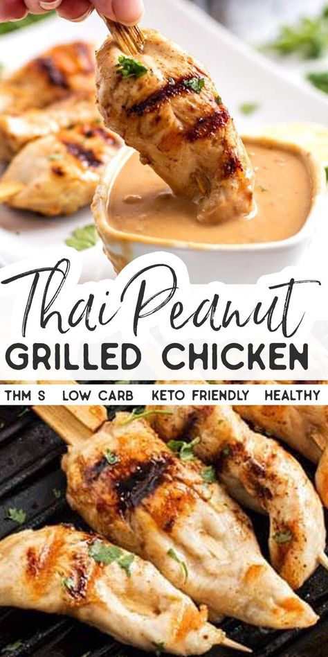 Make these Grilled Chicken Kabobs with Peanut Sauce for your next backyard cookout – it’s so delicious and absolutely easy to make! It’s the perfect healthy BBQ recipes. This recipe is THM S, low carb and Keto friendly. | #lowcarb #lowcarbrecipes #lowcarbketorecipes #lowcarbketo #trimhealthymama #trimhealthymamarecipes #thm #thmrecipes #thms #keto #ketorecipes #ketorecipeseasy #ketorecipesdinner #summerrecipes #grilling #grilledchicken #grilled #chickenfoodrecipes #chickenrecipes Healthy Bbq Recipes, Bbq Potluck, Healthy Bbq, Grilled Chicken Recipes Easy, Grilled Chicken Kabobs, Chicken Skewer Recipe, Grilled Chicken Skewers, Easy Grilling Recipes, Easy Grilled Chicken