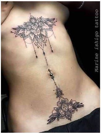 Cute Belly Tattoos, Belly Tattoo Ideas, Belly Tattoos For Women, Pelvic Tattoos, Belly Button Tattoos, Lower Belly Tattoos, Abdomen Tattoo, Tatuaje Cover Up, Belly Button Tattoo