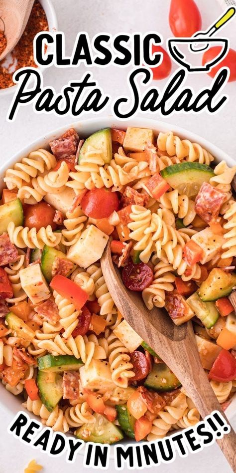 Pasta Salad Simple Pasta Salad, Italian Dressing Pasta Salad, Noodle Salads, Mac And Cheese Recipe Soul Food, Rotini Pasta Salad, Delicious Pasta Salad, Easy Italian Pasta Salad, Suddenly Salad, Classic Pasta Salad