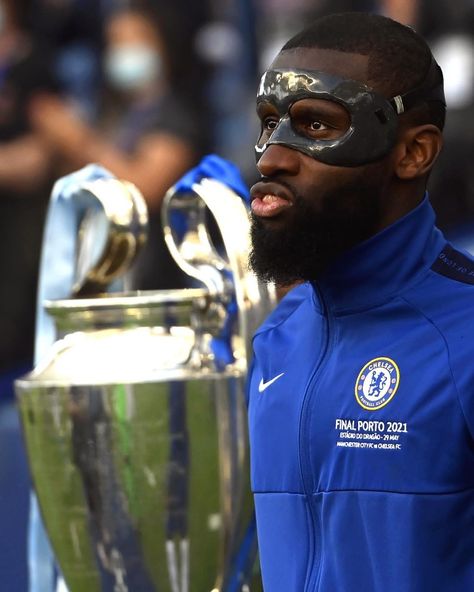 Rudiger Chelsea, Antonio Rudiger, Football Wallpapers, Football Images, Association Football, Champions League Final, Chelsea Football Club, Protective Mask, Chelsea Football