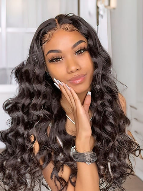 UNice Body Wave 360 Lace Front Wigs 180% Density Natural Black, Baby Hairs Along The Hairline, Suitable For Up-Dos, High Ponytails And Hair Bun Baby Hairs, Wave Wig, Body Wave Wig, Black Baby, Girl Celebrities, High Ponytails, Hair Bun, Lace Frontal Wig, Frontal Wigs