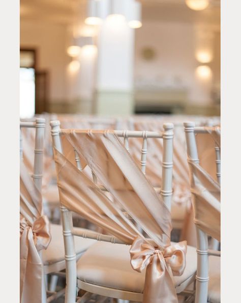 12 Beautifully Draped Fabric, Wedding Chair Ideas ~  we ❤ this! moncheribridals.com #weddingchairdecorations Chair Photography, Ceremony Chairs, Wedding Chair Decorations, Chair Sash, Chair Covers Wedding, Chair Sashes, Venue Decor, Ballroom Wedding, Wedding Fabric