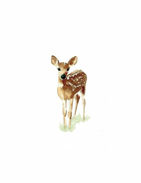 Baby watercolor deer Woodland Tattoo, Tattoo Deer, Doe Tattoo, Deer Watercolor, Tier Tattoo, Petit Tattoo, Deer Tattoo, Cat Tattoos, Woodland Art