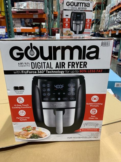 Costco sells this Gourmia Air Fryer for $39.99! Scroll for photos. It's on sale for only a few more days. If you've been eyeing a digital air fryer, make sure to pick this one up for only $40. I've eaten a couple items out of an air fryer recently. I was quite impressed as to how crispy the food was with so little oil. This is a huge benefit for those of you who are watching calories or concerned about your health. #airfryer #costco #gourmia French Door Air Fryer Recipes, Gourmia Air Fryer, Deep Fried Food, Couple Items, Air Fryer Recipes Easy, Instapot Recipes, Oven Recipes, French Door, Cooking Tools