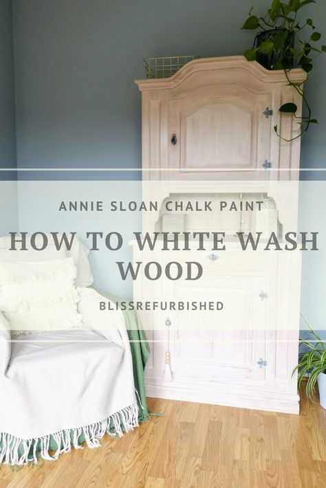 How To Whitewash Wood, Annie Sloan Chalk Paint Furniture, White Washed Pine, White Wash Wood, Blue Chalk Paint, Gray Chalk Paint, Furniture Cleaner, Pine Furniture, Furniture Wax