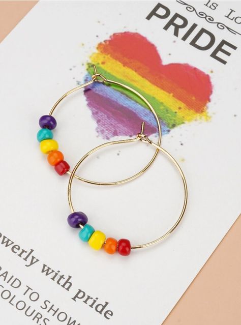 Pride Jewelry, Bead Decor, Pride Jewellery, Pride Bracelet, Rainbow Jewelry, Earring Bundle, Pride Rainbow, Rainbow Beads, Heart Drop Earrings