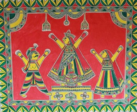 Manjusha Art, Manjusha Painting, Abs Art, Indian Traditional Paintings, Jammu And Kashmir, Indian Art Paintings, Indian Traditional, Traditional Paintings, Art Styles