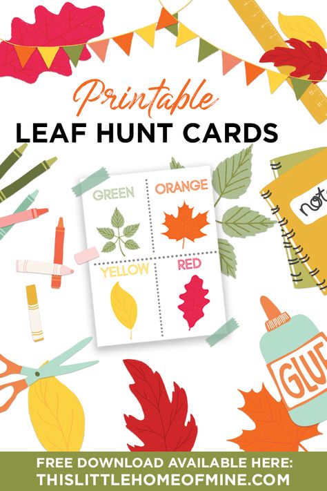 Leaf Hunt Printable, Fall Books For Kids, Leaf Hunt, Kindergarten Vocabulary, Free Kindergarten Printables, Printable Leaves, Fall Books, Preschool Prep, Preschool Fall