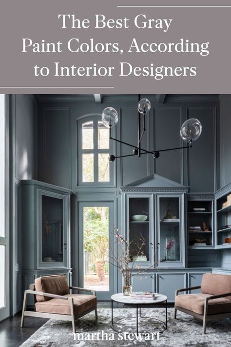 Our paint experts share their go-to gray paint color favorites that work in just about any space and home decor style. From barely-there options to dark and moody shades, these gray paint colors are as versatile as they are elegant. #paintcolors #marthastewart #paintideas #paintcolorideas #bestpaintcolors #homeinspiration Best Gray Paint, Best Gray Paint Color, Grey Paint Colors, Best Paint Colors, Luxe Interiors, Interior Paint Colors, Painting Bathroom, Cheap Decor, A Living Room