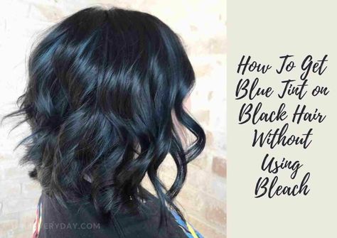 Blue Hair Without Bleach, Black Hair Blue Tint, Dye For Black Hair, Hair Tint Colours, Dye For Dark Hair, Dark Blue Hair Dye, Dark Grey Hair Color, Bleach Hair Color, Blue Hair Dye