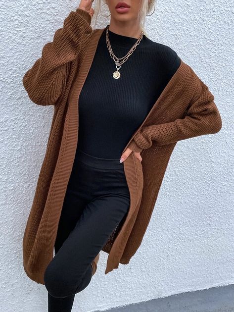 Open Sweater Outfit, Long Cardigan Outfit Fall, Brown Cardigan Outfit, Long Brown Cardigan, Cardigan Outfit Aesthetic, Winter Cardigan Outfit, Tiana Costume, Long Cardigan Outfit, Brown Sweaters