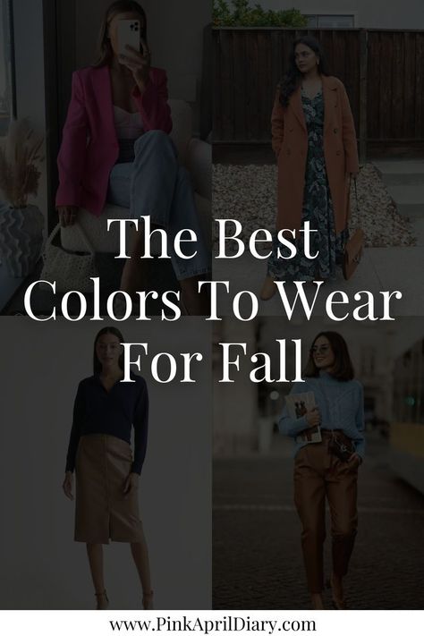 Discover how to wear fall colors with my latest chic fall fashion blog post featuring the best colors to wear for fall. From fall basic colors to how to wear pink in the fall, this fall styling guide will help you create chic fall outfits that are both trendy and timeless. Click the link to read more today! Pink Dress For Fall, Fall Fashion Colors 2024, Fall Colors 2024 Fashion, Fall Color Combinations Outfit Ideas, What Are Fall Colors, Fall Colors Outfits, Fall Color Outfits, Fall Picture Outfits, Fall Fashion Colors