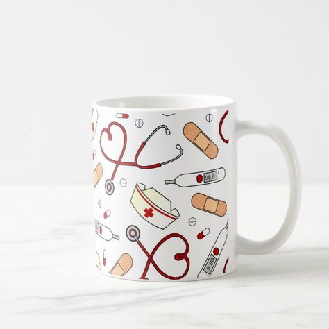 Background Coffee, Nurse Mugs, Nurse Love, Hallmark Christmas Movies, Sarcastic Gifts, Painted Mugs, Dark Blood, Love Print, Red Fish