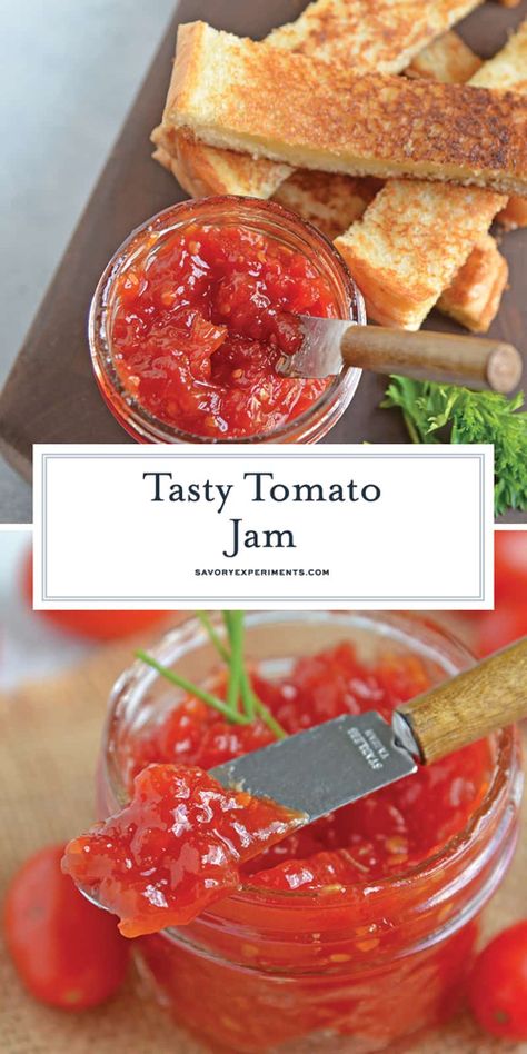 Small Batch Tomato Jam, Tomato Jelly, Tomato Jam Recipe, Marmalade Recipe, Recipes Savory, Jam Recipes Homemade, Tomato Jam, Homemade Stuff, Bacon Jam