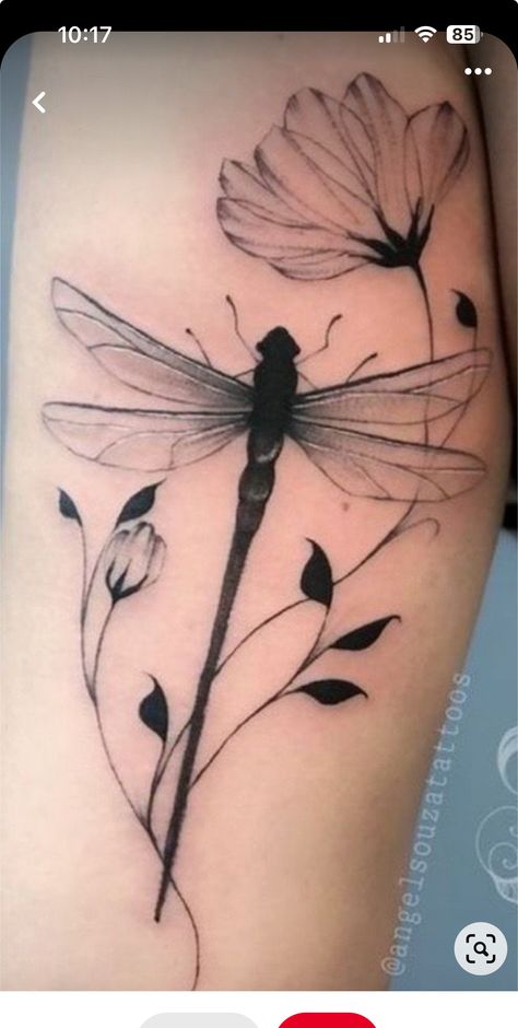 Watercolor Dragonfly Tattoo, Lilly Tattoo, Dragonfly Tattoos, Dragonfly Artwork, Lillies Tattoo, Dragonfly Images, Green Tattoos, Dragonfly Tattoo Design, Watercolor Dragonfly