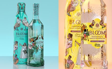 Bloom Gin launches International Women's Day bottles Gin Branding, Bloom Gin, Lainey Molnar, Bottle Designs, Gin Brands, Gin Bottle, 8 March, London Dry Gin, Gin Bottles