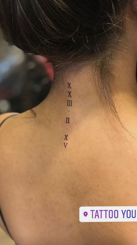 Delicate Feminine Tattoos, Tattoo Writing, Delicate Tattoos For Women, Minimalist Tattoo Meaning, Roman Numeral Tattoos, Female Tattoos, Shape Tattoo, Tattoo Quotes For Women, Muster Tattoos