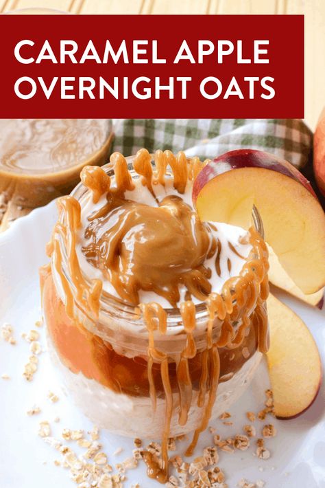 Gluten Free Overnight Oats, Oats In A Jar, Recipe For Caramel, Apple Overnight Oats, Caramel Recipe Easy, Overnight Oats In A Jar, Easy Waffle Recipe, Oat Recipes Healthy, Easy Breakfast Recipe