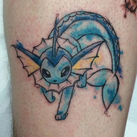 Vaporeon Exotic Flower Tattoos, Pokemon Sleeves, Fantasy Tattoo, Pokemon Tattoos, Pokemon World, Pikachu Tattoo, Umbreon And Espeon, Fantasy Tattoos, Pokemon Tattoo