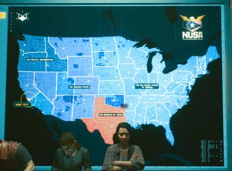 United States of America | Cyberpunk Wiki | Fandom Cyberpunk Jobs, Sci Fi Architecture, Retro Desk, Free State, Future Jobs, Central American, Usa Map, Cyberpunk 2077, Night City