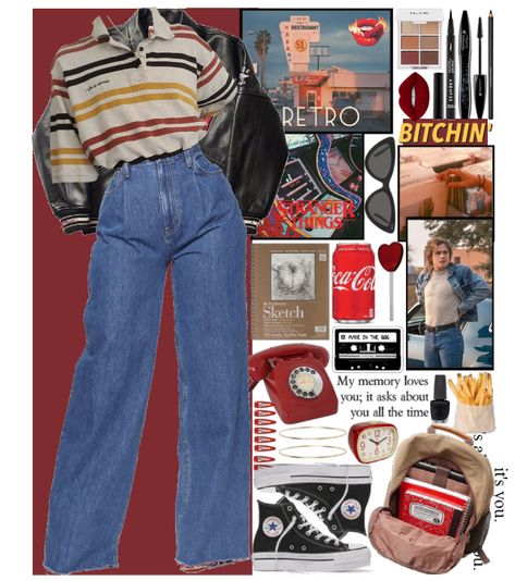 80s Outfits Jacket, 80s Outfit Moodboard, 80s Date Outfit, Retro Inspired Outfits 80s, Stranger Things Fashion Inspiration, 1980s Inspired Outfits, Los 80 Aesthetic, 70s And 80s Fashion Outfits, 80 Clothes 1980s Style