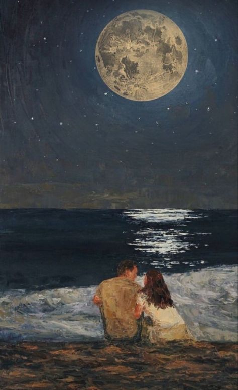 Pregnancy Husband, Couples Vintage, Emotional Painting, Easy Landscape Paintings, Romantic Paintings, Art Photography Portrait, Romance Art, Ocean Wallpaper, Romantic Art