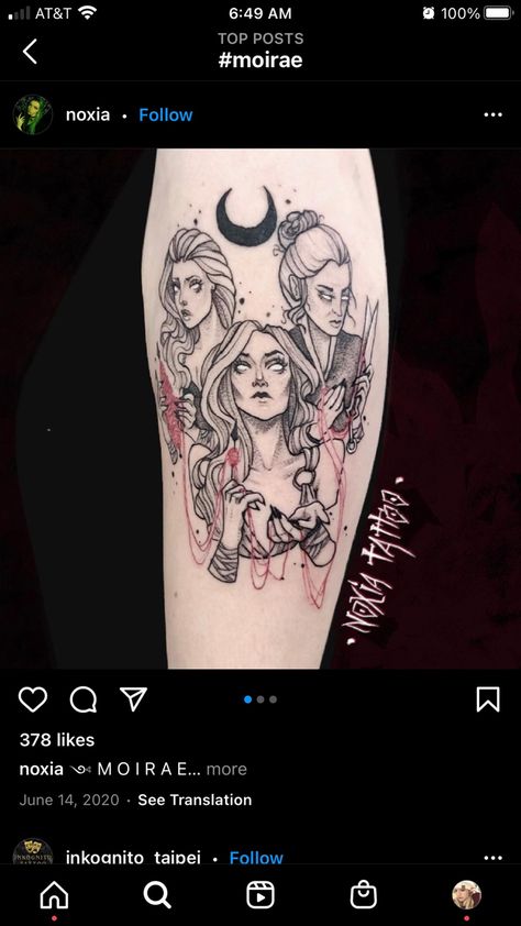 Asteria Goddess Tattoo, The Fates Mythology Art, The 3 Fates Tattoo, Sisters Of Fate Greek Mythology Tattoo, Seer Tattoos, Three Goddess Tattoo, Sisters Of Fate Tattoo, Greek Fates Tattoo, The Fates Tattoo Greek